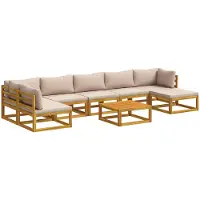 vidaXL Bankstel 8 st Naturel Massief Acacia Hout