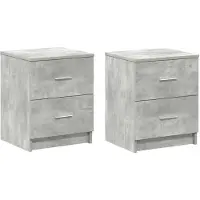 vidaXL Nachtkastjes 2 st met 2 lades 40x36x50 cm betongrijs