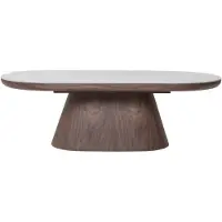 Giga Meubel Salontafel Alba Walnoot Marmer 120cm Ovaal -