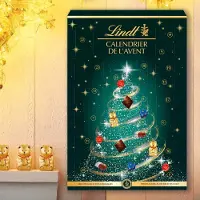 Lindt Chocolade Adventskalender Kerstboom 221 gram - 24 premium gemengde chocolade - Aftellen tot Kerst samen met chocolade - Pure chocolade, Melkchocolde & Witte Chocolade