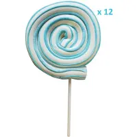 Lollywood Marshmallow-Twist snoep spek lolly BLAUW - 12 stuks van 80g