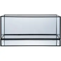 Nest of Nora Windlicht kaarshouder 30x12x15 cm - Glas en metaal - Zwart