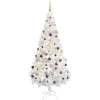 vidaXL Kunstkerstboom met verlichting en kerstballen 620 takken 180 cm
