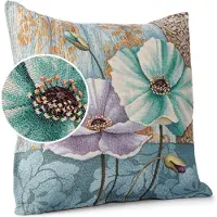 ANRO Wijnroos Sierkussen 45x45 cm - Jacquard gobelin