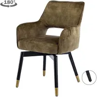 Tower Living Eetkamerstoel Lenno - Groen Stof - 61x61x86cm