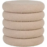 Nest of Nora Poef met opbergruimte rond ø44x44 cm - Bouclé - Beige