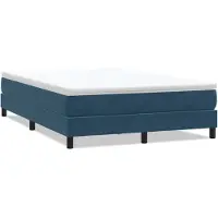 vidaXL Boxspring zonder matras fluweel donkerblauw 140x220 cm