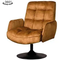 Tower Living Draaifauteuil Tropea - Geel Kunststof - Met Armleuning - 87x83x95cm