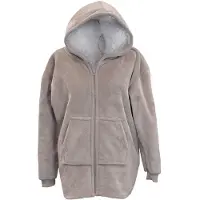 Unique living Ruby - Fleecevest met capuchon - Zand
