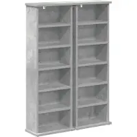 vidaXL CD Kast 2 st Betongrijs 60 x 17 x 92 cm Bewerkt hout