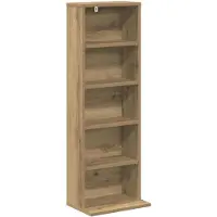 vidaXL CD Kast Artisanaal eiken 33 x 23,5 x 97,5 cm Bewerkt hout