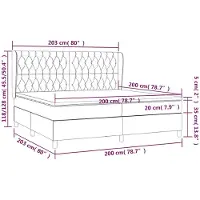 vidaXL Boxspring met matras stof donkergrijs 200x200 cm