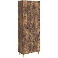 vidaXL Kast Set 2 st Gerookt eiken Bewerkt hout