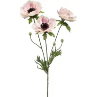 Emerald - Kunstbloem Anemoon 75cm roze/crème - Kunstplant voor binnen
