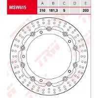 TRW Remblok met ABE VOOR MSW615 D: 310, zwevend.