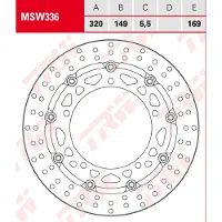 TRW Remblok met ABE VOOR MSW336 D: 320, zwevend.