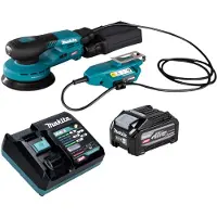 Makita BO 001 CGU101 accu-excentrische schuurmachine 40 V max. 125 mm 5,0 mm slag Brushless + 1x accu 4,0 Ah + oplader