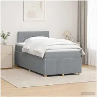 vidaXL Boxspringbed met matras Lichtgrijs 120 x 190 cm Stof