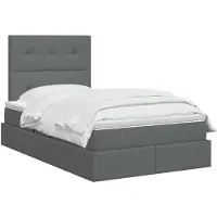 vidaXL Opslag bed met matras met opslag Donkergrijs 120 x 200 cm Stof