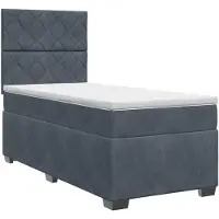 vidaXL Boxspringbed met matras Donkergrijs Enkel Fluweel