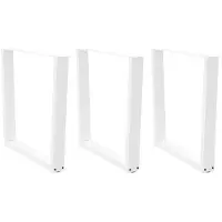 vidaXL - Eettafelpoten - 3 - st - V-vormig - 90x(72-73,3) - cm - staal - wit