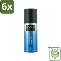 Vogue Anti-Transpirant Nordic Blue 150 ml - Voordeelverpakking - 6 stuks - Anti-transpirant - Deodorant spray