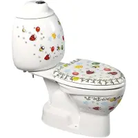 Sapho Kid - Kinder toiletpot met jachtbak, afval onderaan, kleur design CK301.400.0F