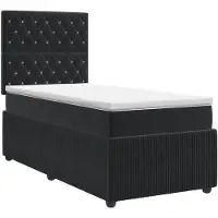 vidaXL Boxspringbed met matras Zwart 100 x 200 cm Fluweel