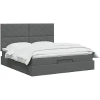 vidaXL Ottoman bed met matras Donkergrijs 180 x 200 cm Stof