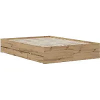 vidaXL Bedombouw met opslag Artisan eiken 120 x 200 cm Bewerkt hout