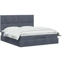vidaXL Ottoman bed met matras Donkergrijs 180 x 200 cm Fluweel