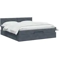 vidaXL Ottoman bed met matras Donkergrijs 180 x 200 cm Fluweel
