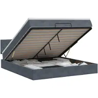 vidaXL Ottoman bed met matras Donkergrijs 180 x 200 cm Fluweel
