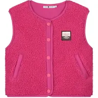 Stains & Stories teddy gilet - magenta Paars Meisjes Polyester Ronde hals - maat 98