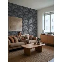 A.S. Création BLADEREN BEHANG | Botanisch - Grijs Zwart Metallic - The Trend Spectrum