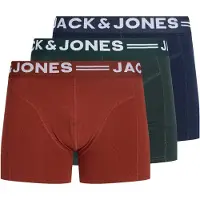 Jack & Jones Heren plus size boxershorts trunks jacsense 3-pack effen rood/groen/blauw