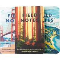 Field Notes Explore America FN-50A Dot-Graph 3-Pack A Big Sur Muir Woods Golden Gate, notitieboekjes