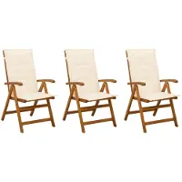 vidaXL Ligstoelen voor Tuin 3 st Naturel Massief Acacia Hout