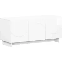 vidaXL TV-meubel 90 x 34,5 x 40 cm Hoogglans Wit Bewerkt hout