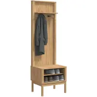 vidaXL hal kast FLORO Wit 50 x 40 x 158 cm Massief vurenhout