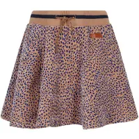 Nono korte A-lijn rok met panterprint - bruin Meisjes Polyester Dierenprint - maat 146/152