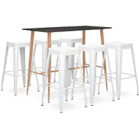 vidaXL 7-delig barset, zwart en wit