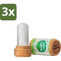Happy Earth 3 x – Deodorant Crystal – 100% Natuurlijk Unscented – 90 g - Geurloze Deodorant - Hypoallergene Deodorant - Kristal Deodorant - Natuurlijke Deodorant - Gevoelige Huid