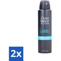 Dove 2 x Men+Care - Clean Comfort - Deospray - Anti-Transpirant - 150 ml - Deodorant - Antitranspirant - - Men+Care - Clean Comfort