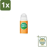 Happy Earth 1 x – Deodorant Roll-On – 100% Natuurlijk Rose Petitgrain – 75 ml- 100% Natuurlijk Deodorant - Roll-on Deodorant - Bloemige Geur - Frisse Geur - Anti-irritatie