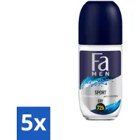 Fa Pflege 5 x Men - Sport - Deodorant Roller - Citrus Green - 50 ml - Sport Deodorant - Citroen Geur - Mannelijke Deodorant - Frisse Geur - Huidbescherming