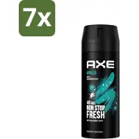 Axe 7 x - Deodorant Bodyspray - 48hrs Fresh - Apollo - Sage & Cedarwoord - 150 ml - 48 Uur Bescherming - Deodorant Sprayer - Geur Van Groen Fruit - Sandelhout - Verse Salie