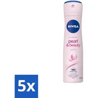 Nivea 5 x – Deodorant Spray – Pearl & Beauty – 150 ml - Deodorant Spray - Anti-Transpirant Spray - Okselhuid Verzorging - Zachte Oksels - 48 Uur Bescherming