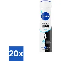 Nivea 20 x – Deodorant Spray – Black & White Invisible Pure – 150 ml - Deodorant Spray - Anti-Vlek - Onzichtbare Bescherming - 48 Uur Bescherming - Anti-Transpirant
