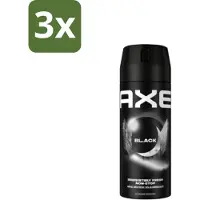 Axe 3 x - Deodorant Bodyspray - 48hrs Fresh - Black - Frozen Pear & Cedarwoord - 150 ml - 48 Uur Bescherming - Deodorant Spray - Bevroren Peer - Cedarwood - 0% Aluminiumzouten